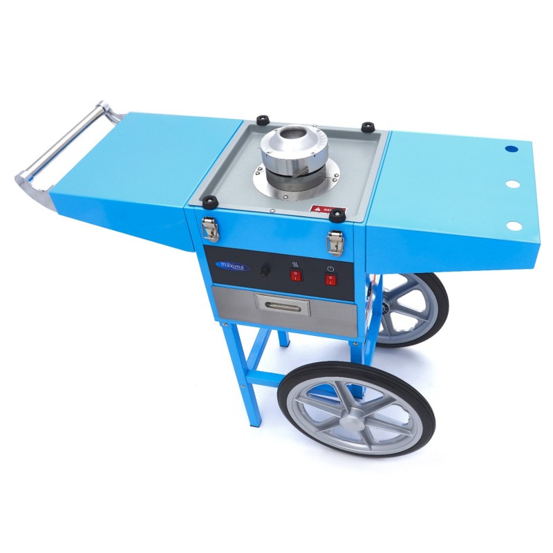 Maxima - Machine à barbe à papa - diamètre 52 cm - Bleu - avec chariot