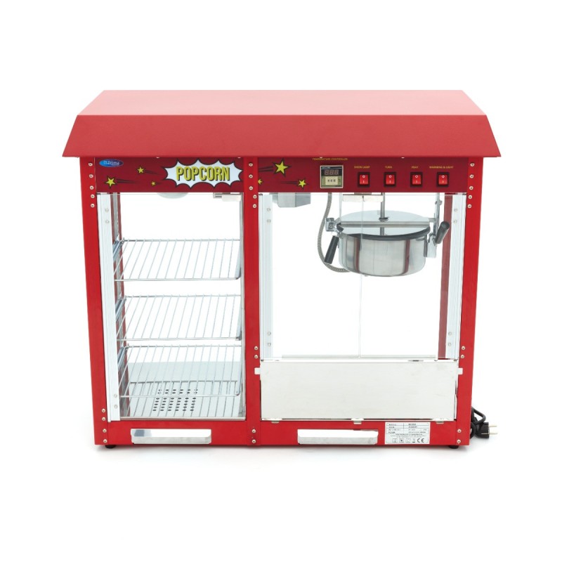 Maxima - Machine à pop-corn - 150 g - avec vitrine de maintien au chaud