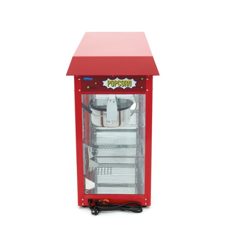 Maxima - Machine à pop-corn - 150 g - avec vitrine de maintien au chaud