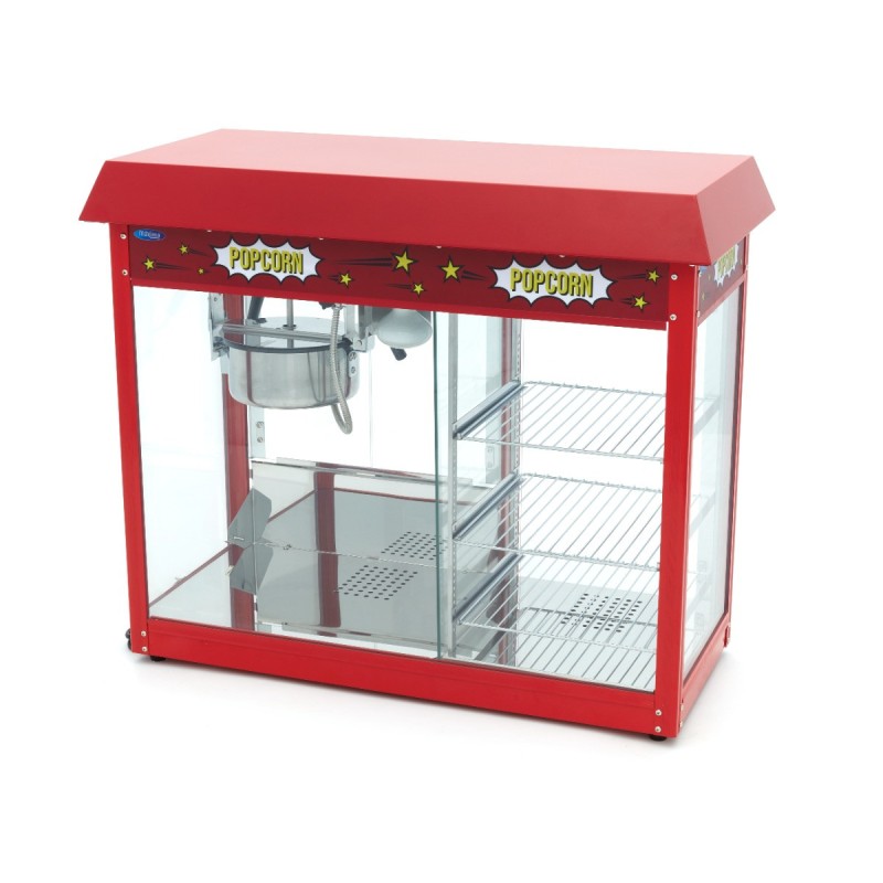 Maxima - Machine à pop-corn - 150 g - avec vitrine de maintien au chaud
