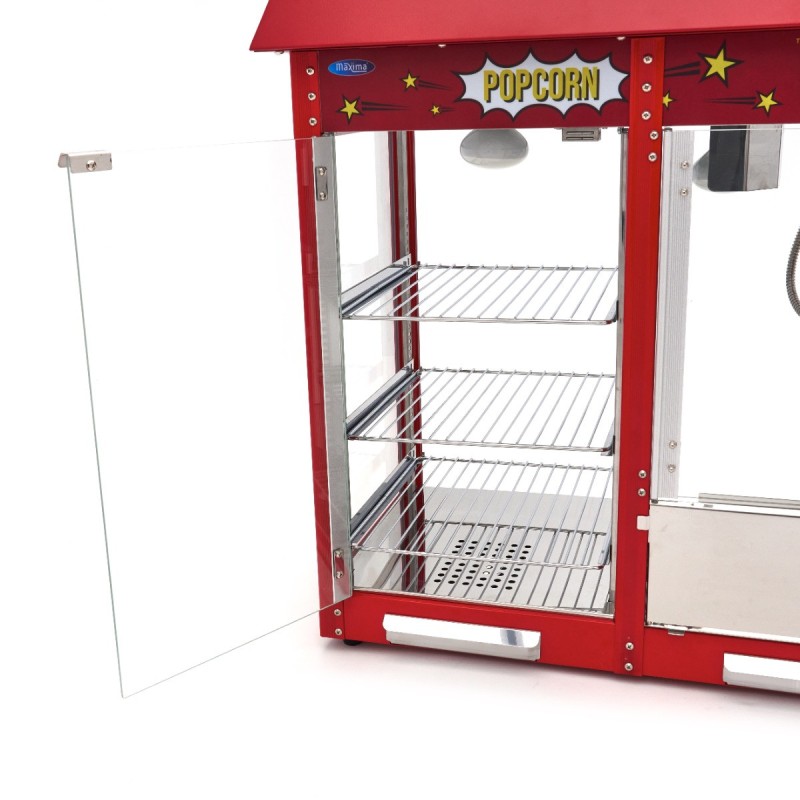 Maxima - Machine à pop-corn - 150 g - avec vitrine de maintien au chaud