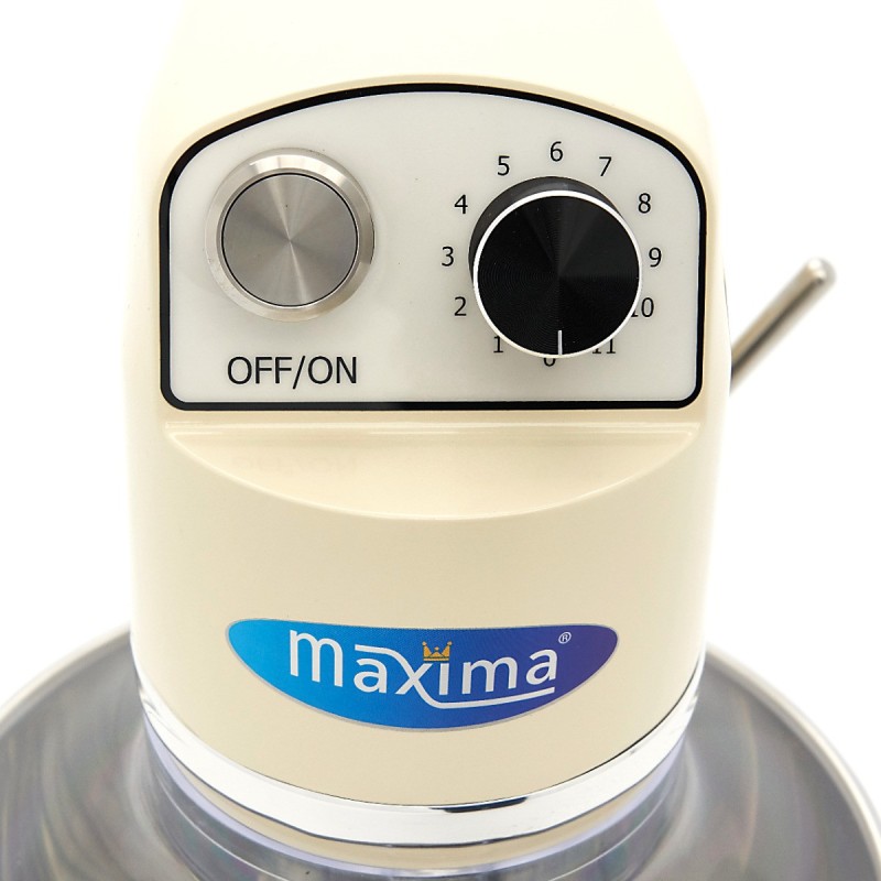 Maxima - Batteur sur socle - 7L - Jusqu'à 2kg de pâte - Ivoire