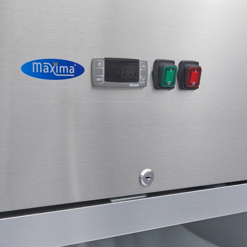 Maxima - Congélateur 600L - 3 étagères réglables - Porte verre - GN 2/1