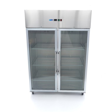 Maxima - Réfrigérateur - 1200L - 6 étagères - Inox - Porte verre - GN 2/1