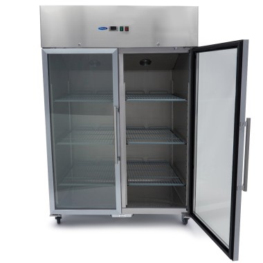 Maxima - Réfrigérateur - 1200L - 6 étagères - Inox - Porte verre - GN 2/1