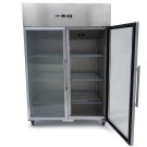 Maxima - Réfrigérateur - 1200L - 6 étagères - Inox - Porte verre - GN 2/1