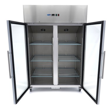 Maxima - Réfrigérateur - 1200L - 6 étagères - Inox - Porte verre - GN 2/1