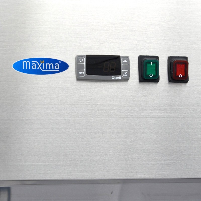 Maxima - Réfrigérateur - 1200L - 6 étagères - Inox - Porte verre - GN 2/1