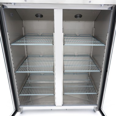 Maxima - Réfrigérateur - 1200L - 6 étagères - Inox - Porte verre - GN 2/1