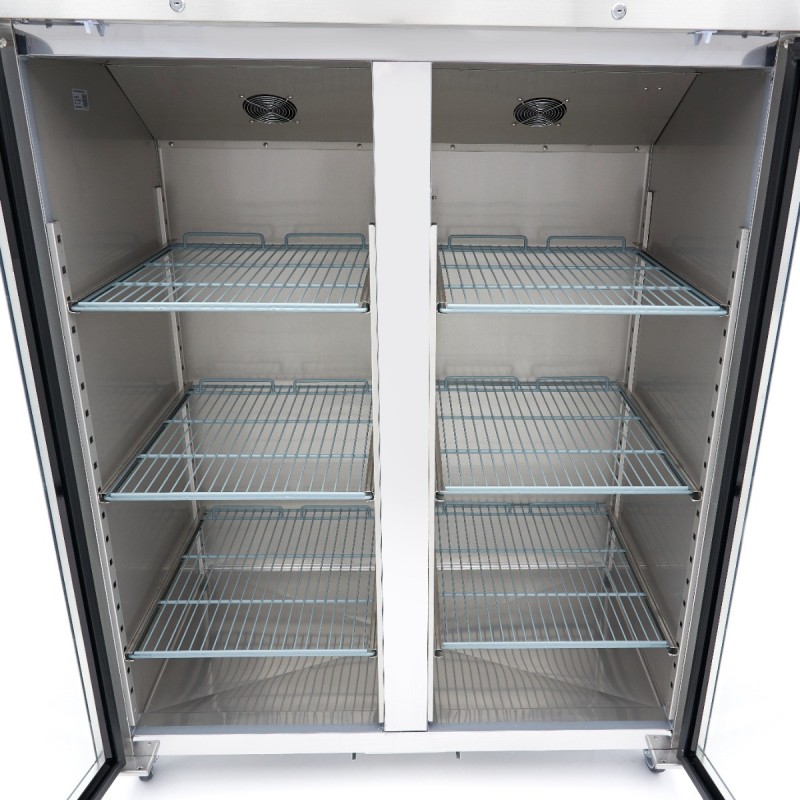 Maxima - Réfrigérateur - 1200L - 6 étagères - Inox - Porte verre - GN 2/1