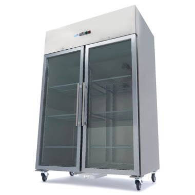 Maxima - Congélateur 1200L - 6 étagères ajustables - Porte en verre - GN 2/1