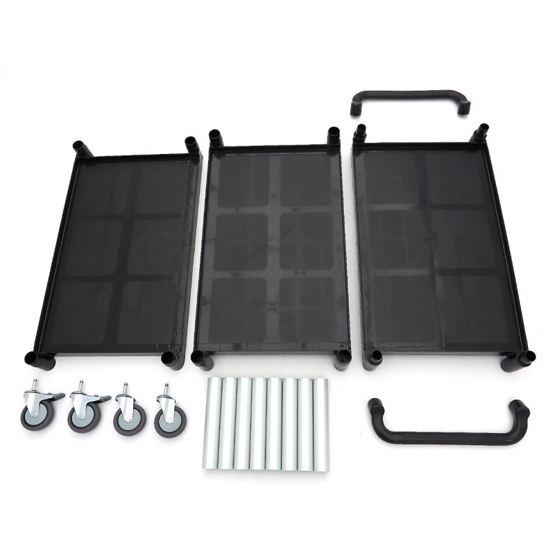 Maxima - Chariot de service - 3 étagères plastique - 103x50.5 cm