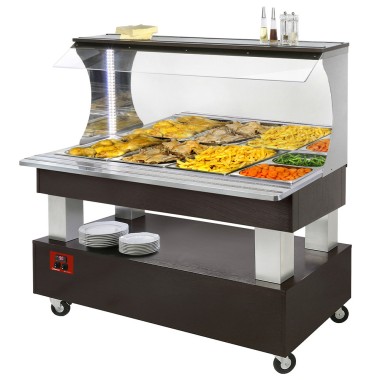 DIAMOND - Buffet chauffant mural bain marie 4x GN1/1-150