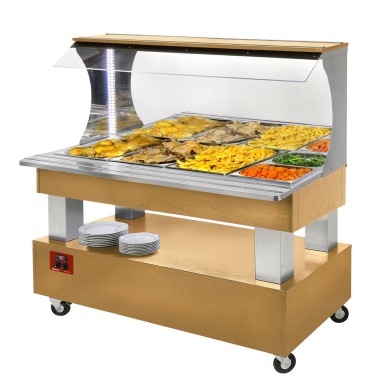 DIAMOND - Buffet chauffant mural bain marie  4x GN