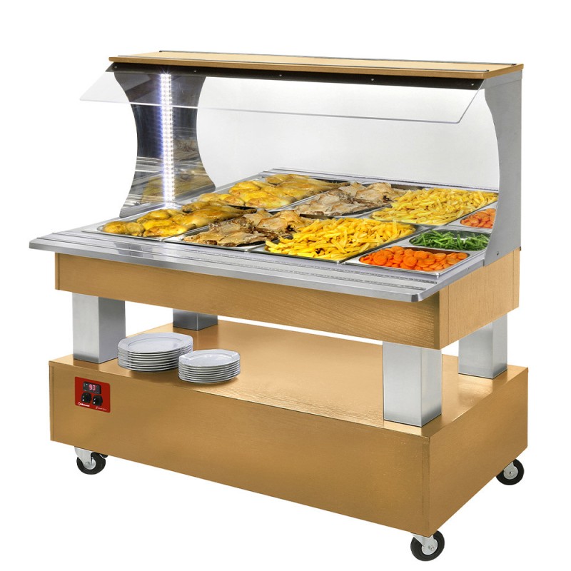 DIAMOND - Buffet chauffant mural bain marie  4x GN