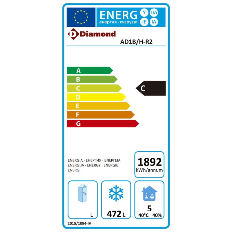 DIAMOND - Armoire de congélation 700 litres ventilée -porte GN