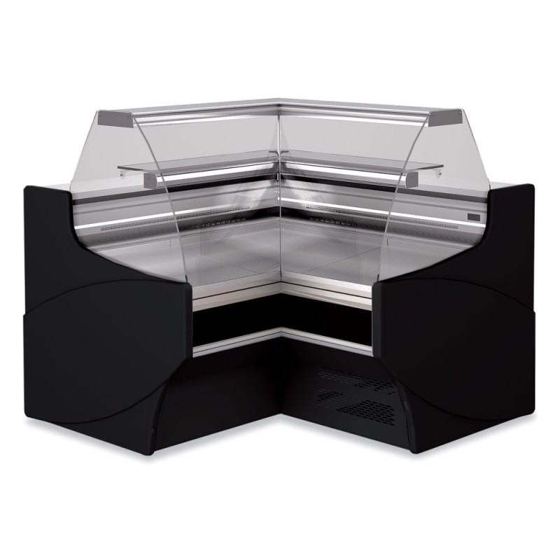 DIAMOND - Angle fermé 90° ventilé vitre basse – noir