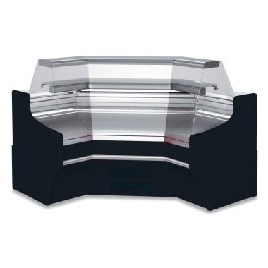 DIAMOND - Angle fermé 90° ventilé vitre pâtisserie 3 faces – noir