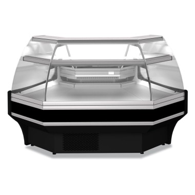 DIAMOND - Angle ouvert 90° ventilé vitré basse 3 faces – noir