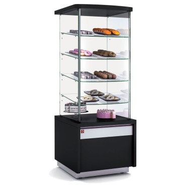 DIAMOND - Meuble neutre avec vitrine de présentation haute – noir