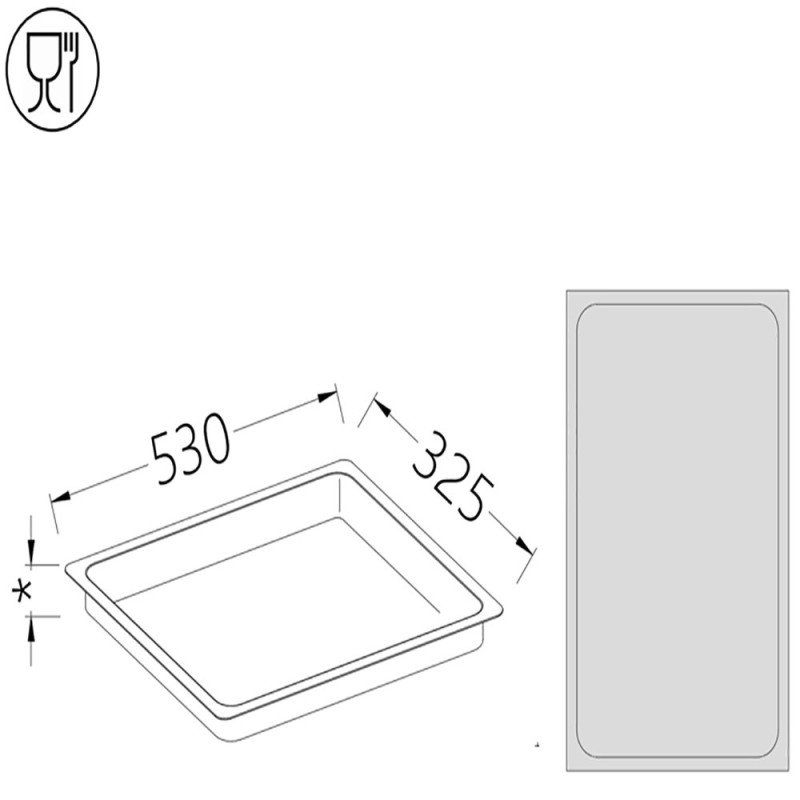 Bac gastronorm 1/1 - h65 mm - Diamond - B/GN1/1-65