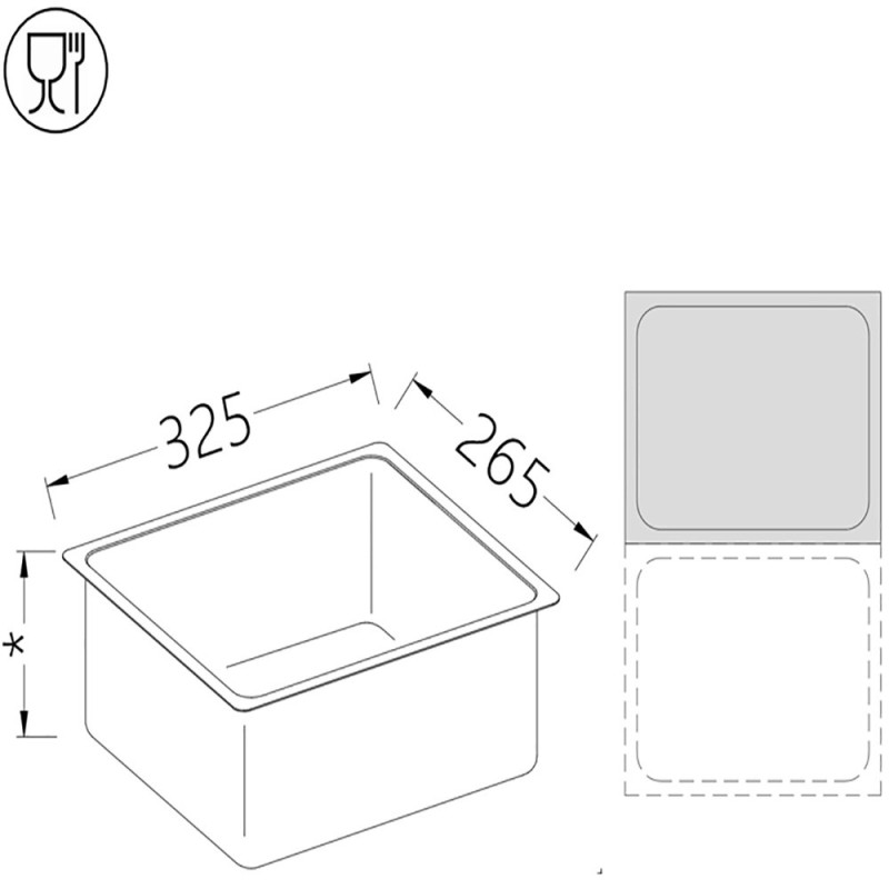 Bac gastronorm 1/2 h40 mm - Diamond - B/GN1/2-40