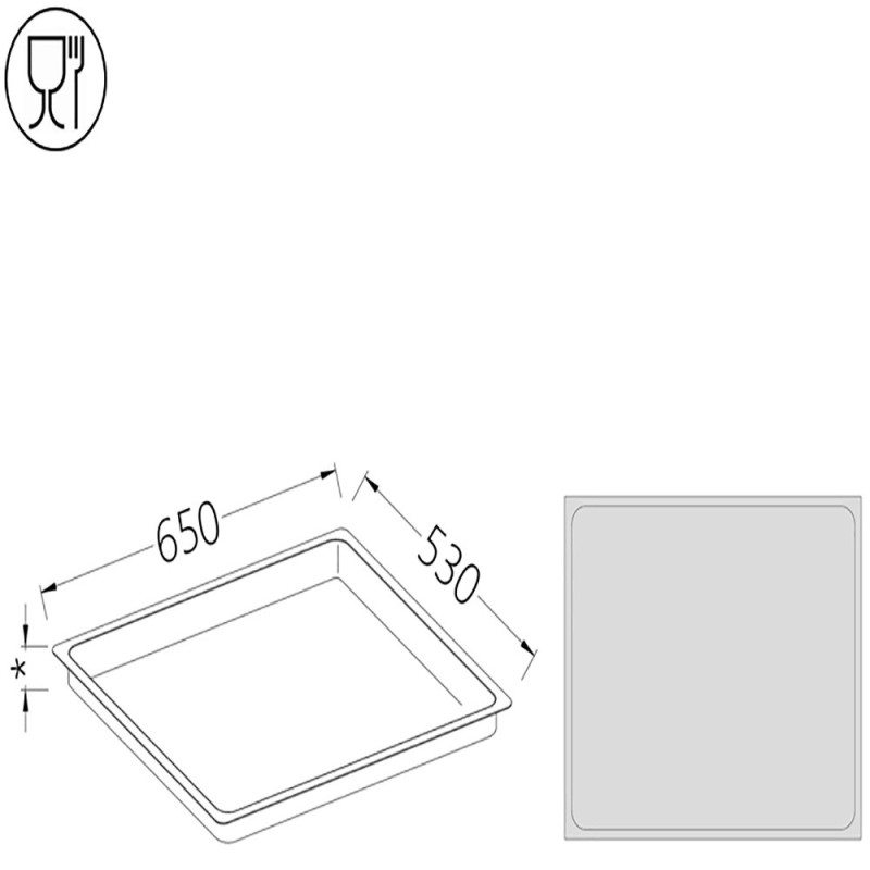 Bac inox h40 mm gastronorm - cap 10.2lt - Diamond - B/GN2/1-40