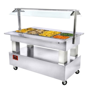 DIAMOND - Buffet chauffant bain marie 4xGN 1/1-150 -bois blanc
