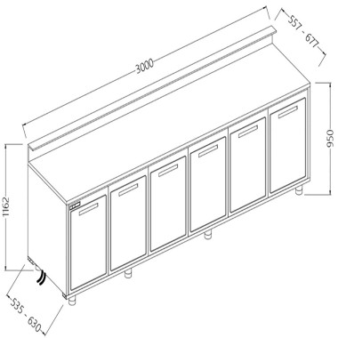 DIAMOND - Comptoirs de bar réfrigérés t.n. moteur