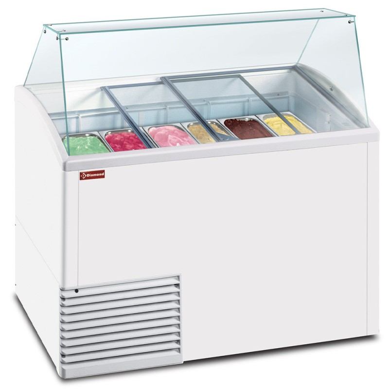 DIAMOND - Comptoir présentoir crème glacée 10 bacs