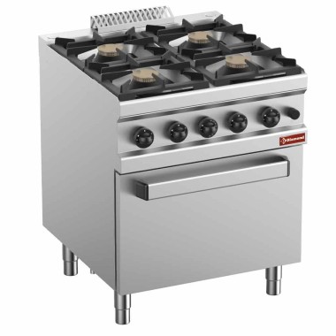 DIAMOND - Fourneau gaz 4 feux vifs - four gaz GN 2/1