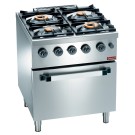 DIAMOND - Fourneau gaz 4 feux vifs - four gaz GN 2/1