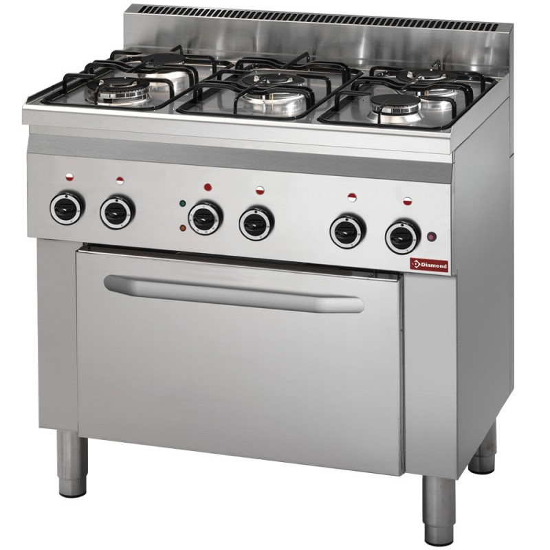 DIAMOND - Fourneau 5 feux gaz et four à convection électrique
