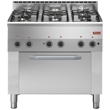 DIAMOND - Fourneau 5 feux gaz+ four convection électrique