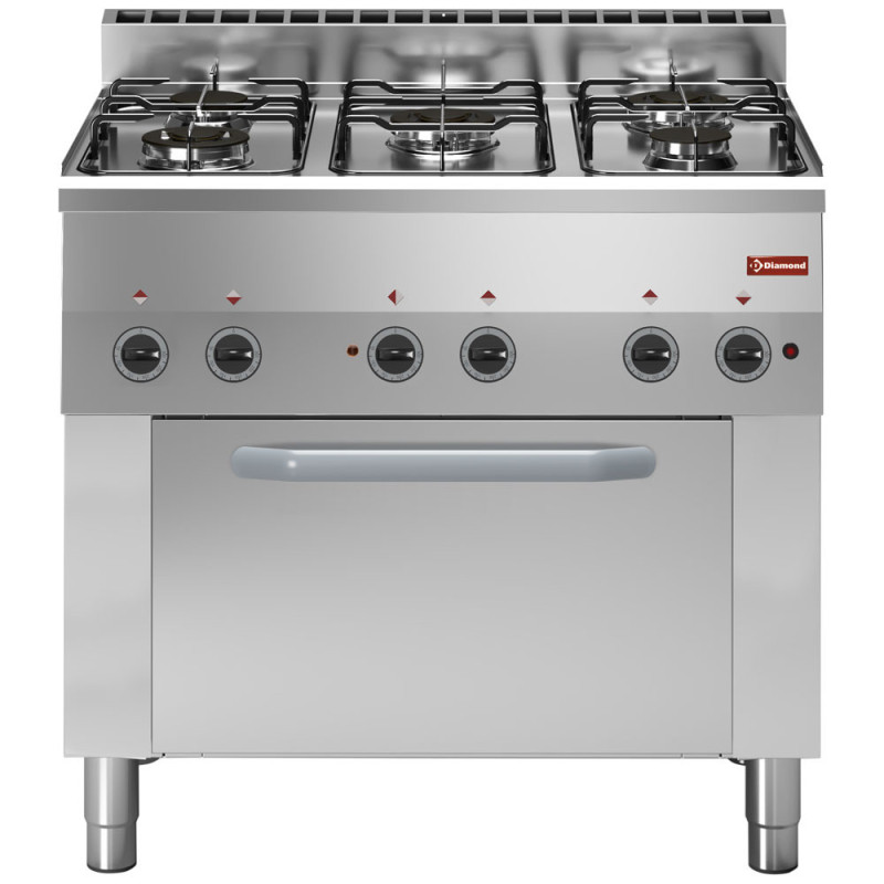 DIAMOND - Fourneau 5 feux gaz+ four convection électrique