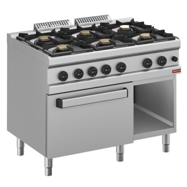 DIAMOND - Fourneau gaz 6 feux vifs- four gaz GN 2/1- armoire