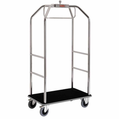 DIAMOND - Chariot pour valises/ vestiaire chromé 2 roues à freins