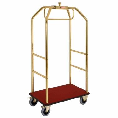 DIAMOND - Chariot pour valises / vestiaire doré 2 roues à freins