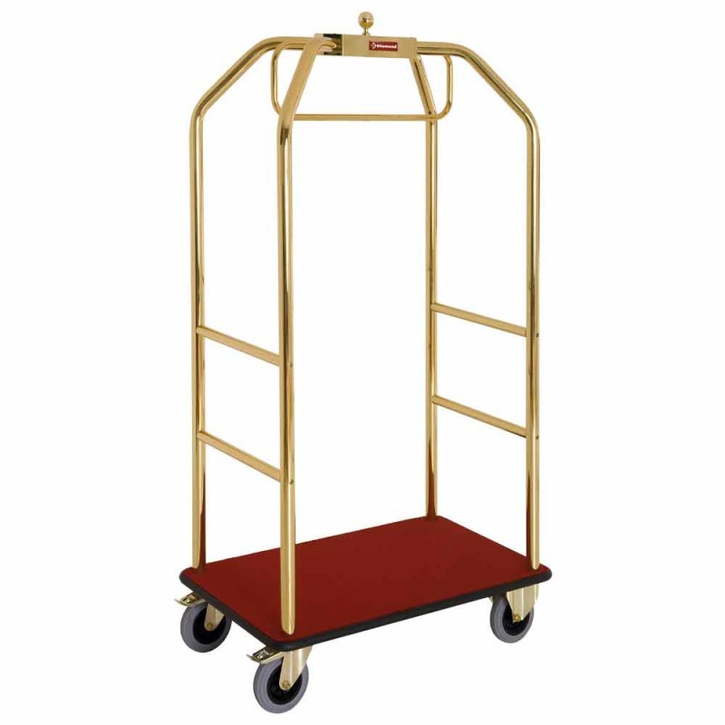 DIAMOND - Chariot pour valises / vestiaire doré 2 roues à freins