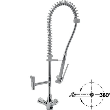 DIAMOND - Douchette inox+ robinet avec groupe mélangeur