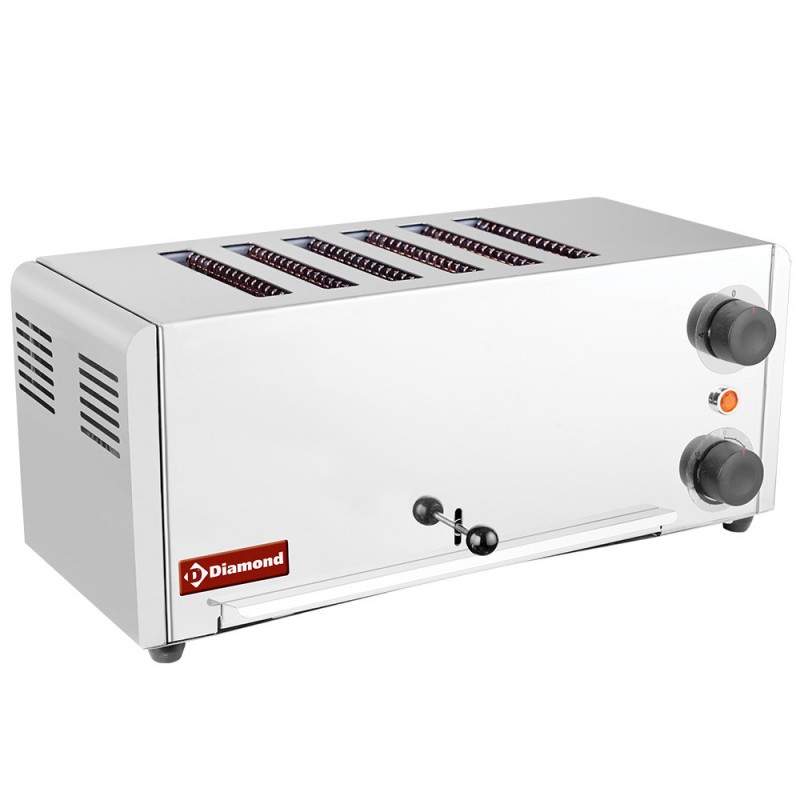 DIAMOND - Toaster grille-pain électrique 6 tranches - inox.