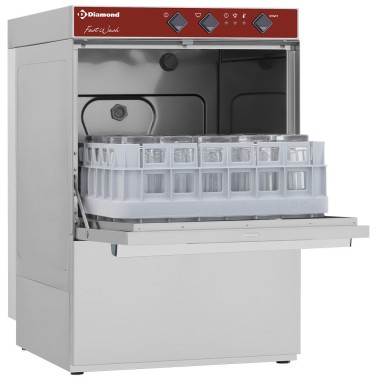 DIAMOND - Lave-verres panier 400x400 mm + pompe vidange