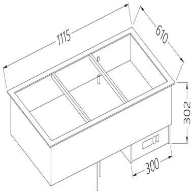 DIAMOND - Elément bain-marie 3 GN 1/1