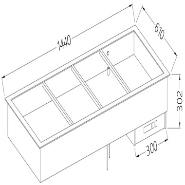 DIAMOND - Elément bain-marie 4x GN 1/1