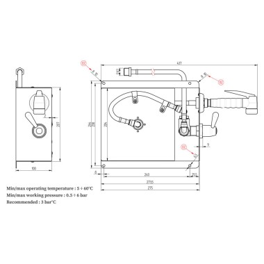DIAMOND - Douchette avec enrouleur automatique 1.8m