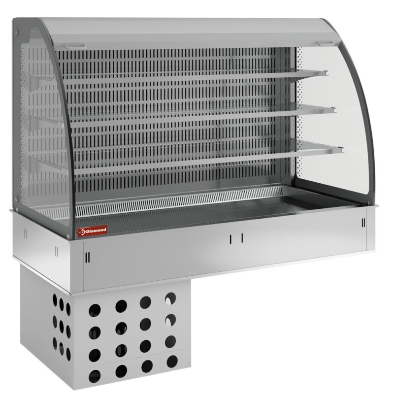 DIAMOND - Mural avec top et vitrine réfrigérés ventilés - 4x GN 1/1