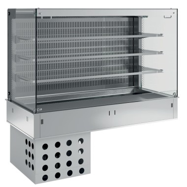 DIAMOND - Mural avec top et vitrine réfrigérés ventilés - 3x GN 1/1