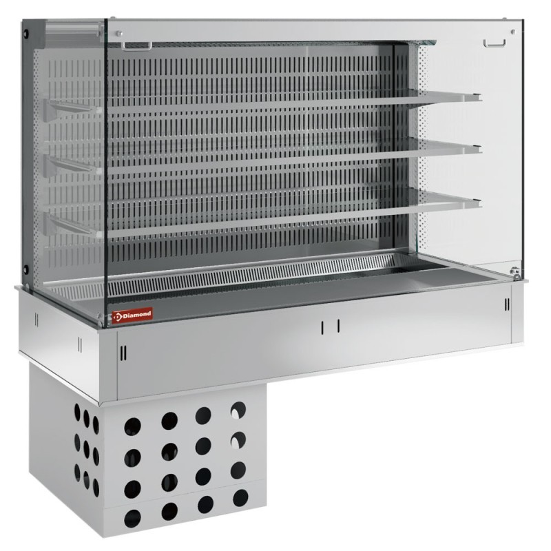 DIAMOND - Mural avec top et vitrine réfrigérés ventilés - 4x GN 1/1