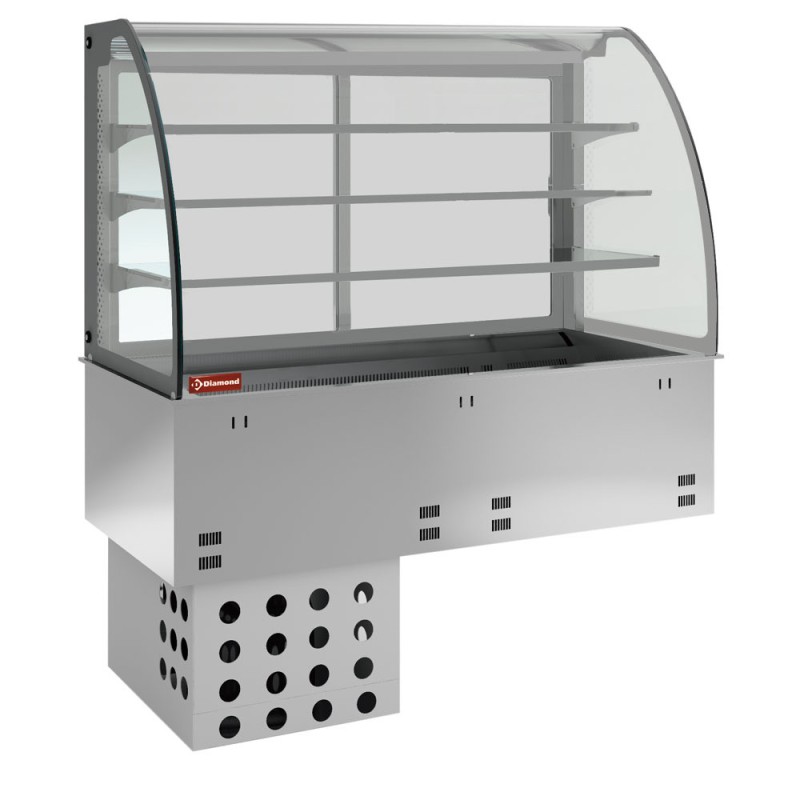 DIAMOND - Elément cuve- vitrine 3 niveaux-ouvert- 4x GN