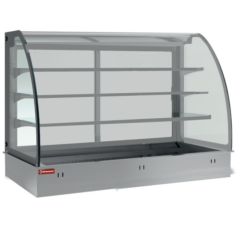 DIAMOND - Elément- vitrine sur 3 niveaux ouverte  ventilée 4xGN